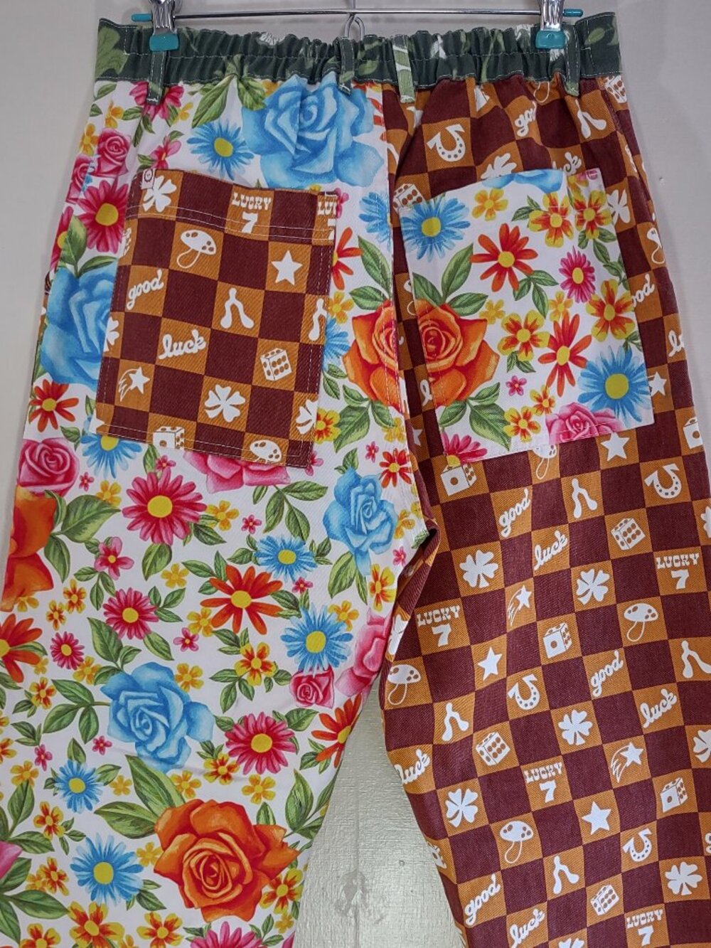 Big Bud Press MisMatched Work Pants Size Medium Cargo Floral Lucky Accents - Picture 10 of 15